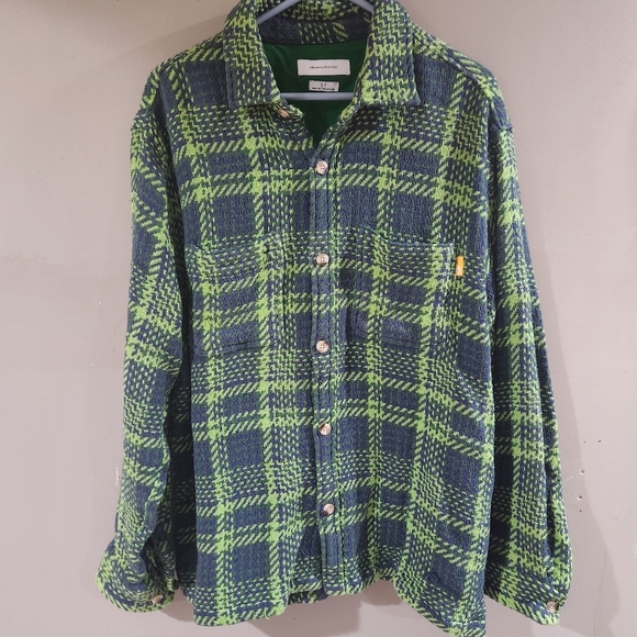 Urban Outfitters Other - Urban Outfitters men's oversized flannel Shacket a green and blue plaid Small